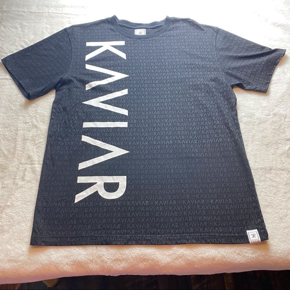 Kaviar Oak and Marble Private Label Black T-Shirt Size Large